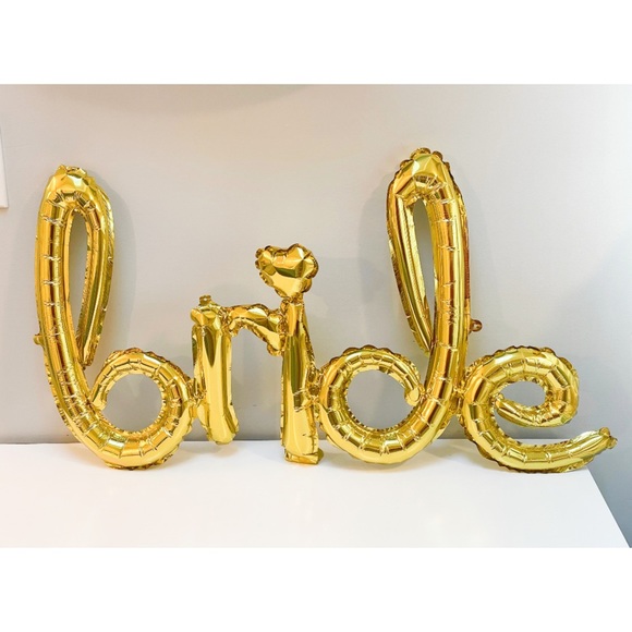 unbranded Other - New Bride Cursive Metallic Gold Foil Balloons